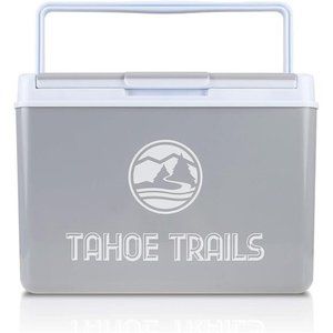 24Quart Ice Cooler Chest with Strong Handle for Camping, Gray